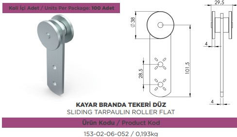 KAYAR CATI PERDE MAKARASI TEKLI CELIK DUZ NEVPA